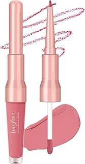 bayfree 2-IN-1 Lip Liner e Lip Stain, Tinta Labbra In Velluto Ad Alta Pigmentazione e Lunga Durata, Lipliner Ben Definito, Impermeabile Senza Peso e Non Testato Sugli Animali, Finish Matte