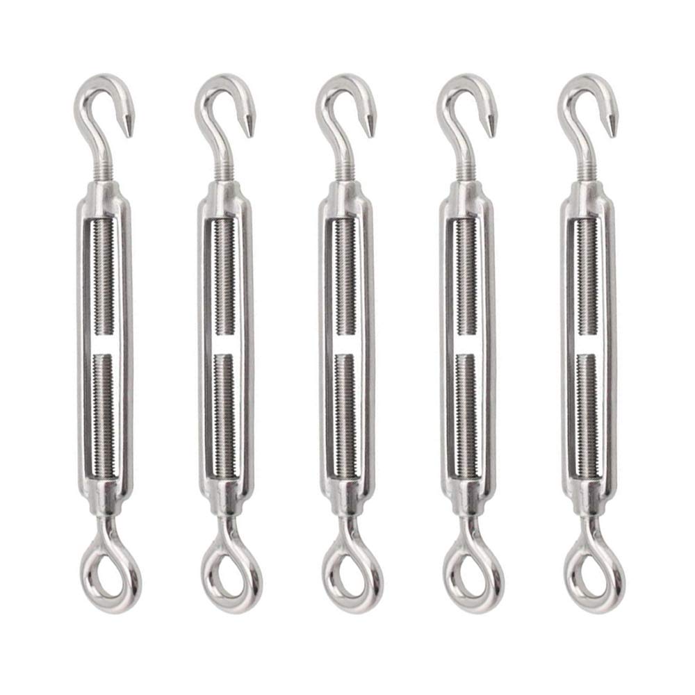 Buy Turnbuckles Hook, Lsqurel 304 Stainless Steel Turnbuckle Heavy Duty Wire Rope Tension Cable