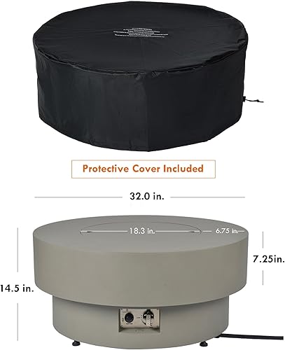 Miniatura 5 de Fogata de propano para exteriores de 32 pulgadas con cubierta de tanque de 20 libras, fogatas de propano de 50,000 BTU para patio exterior con tapa