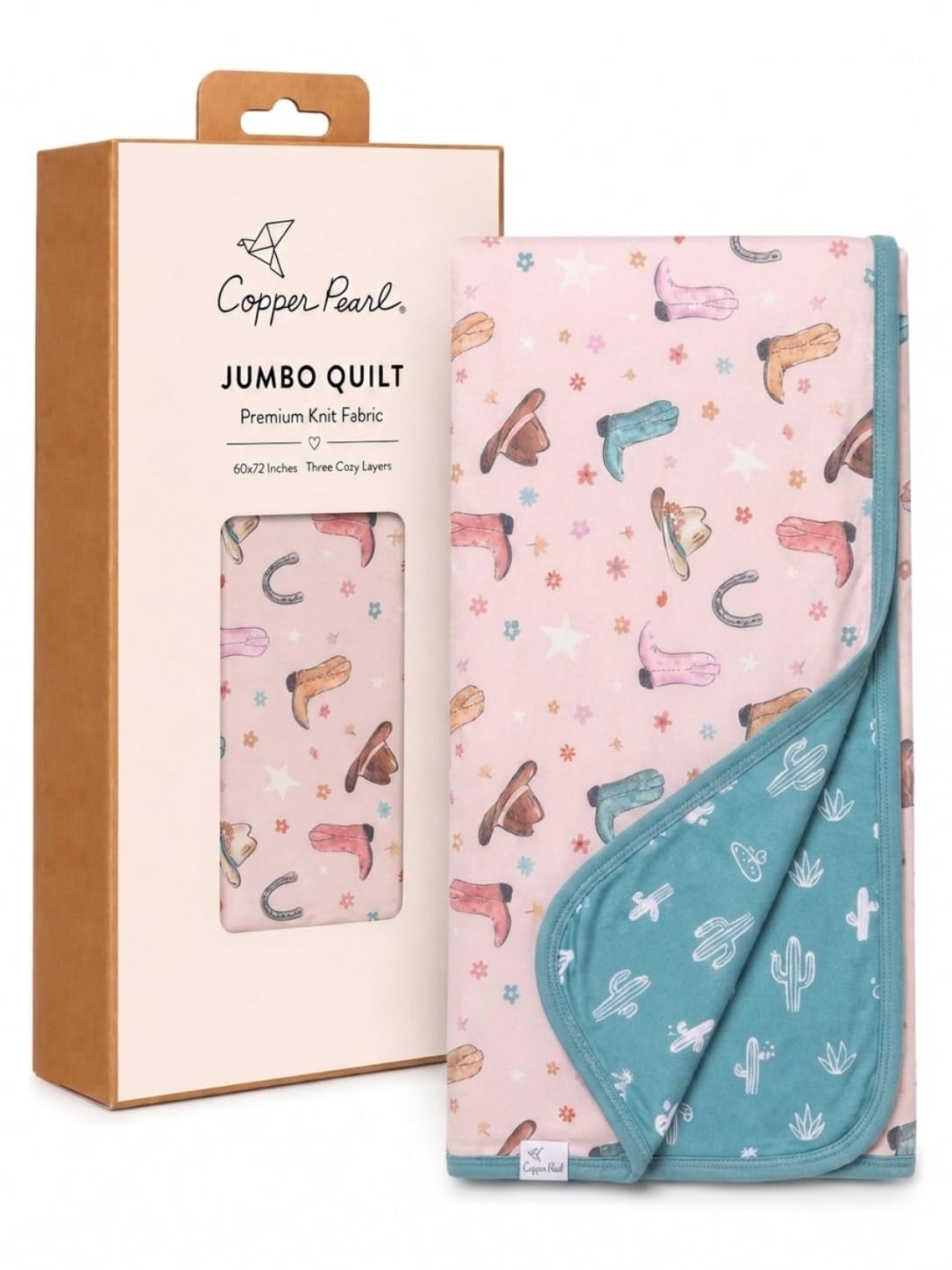Copper Pearl Jumbo Three-Layer Baby Blanket: Soft Baby Quilts for Boys and Girls | Breathable, Cozy, Toddler Blanket | Baby Quilt for Newborns | 60x72 Premium Material | Cheyenne