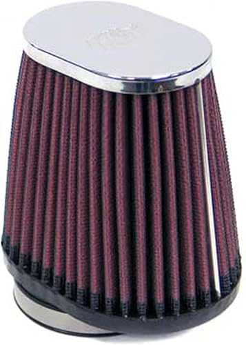 K&N Filtro de entrada de aire universal con abrazadera alto rendimiento, lavable de primera calidad, filtro de repuesto diámetro de la brida 2.125