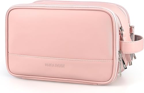 Rhea Rose Neceser para mujer, organizador de bolsa de viaje de maquillaje, bolsa de cosméticos de baño grande, kit de Dopp de viaje, bolsa de ducha,