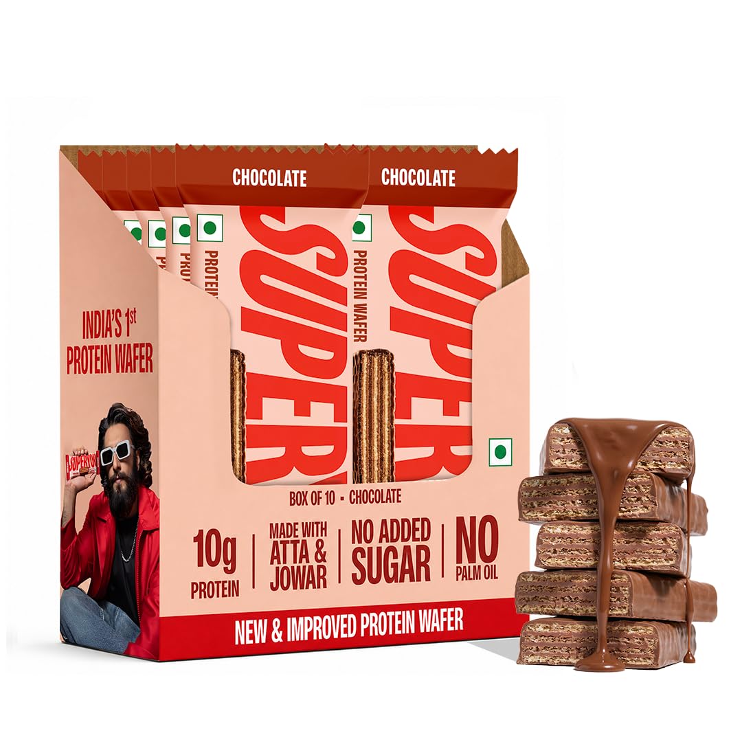 SuperYou Chocolate Protein Wafer Bars (Pack of 10)|10g Protein, 3g Fiber, No Added Sugar|Yeast Fermented Protein|Energy Bars|Crunchy Wafer Bar|100% Vegetarian|No Palm Oil|400g-image-24