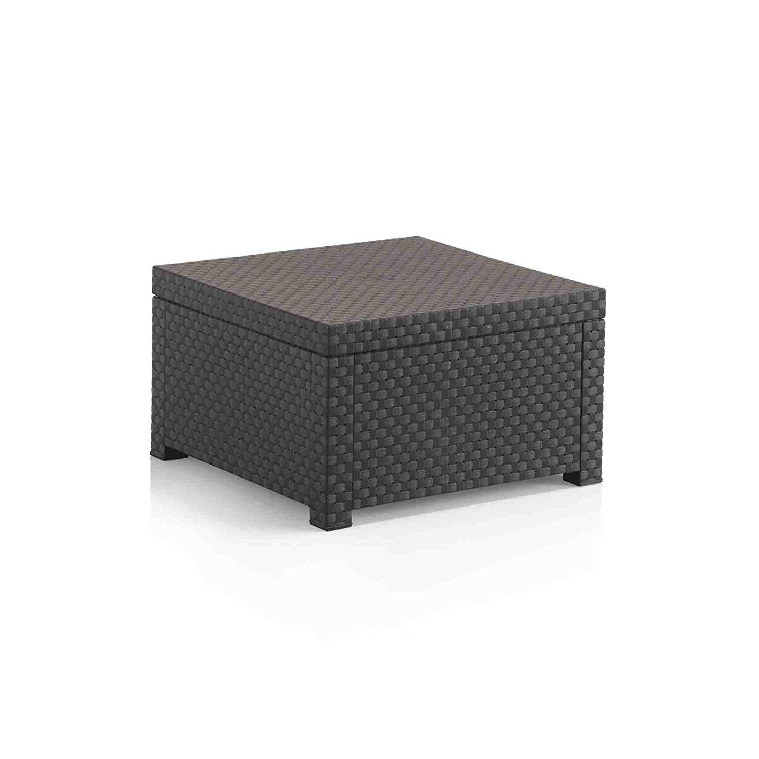 SP Berner SHAF - Conjunto Jardín Exterior y Terraza - Sofá de 2 plazas, 2 Sillones, Mesa Baja y Cojines Asiento - Plástico Reciclado - Set EVO Confort - Grafito