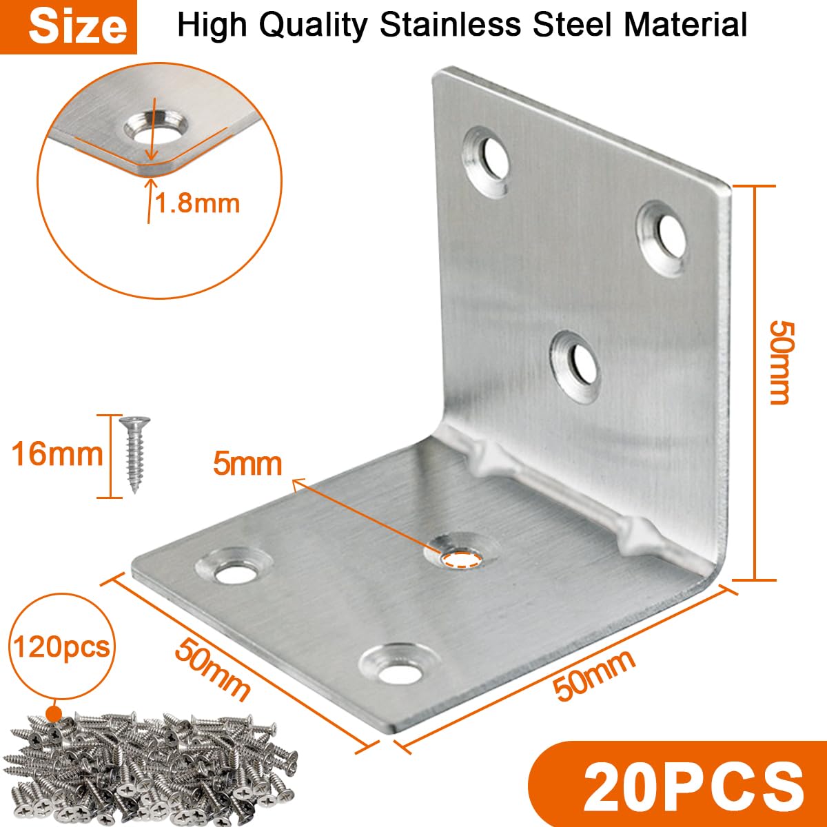 LOSYHU Angle Brackets Pack of 20 - Image 2