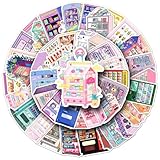 50PCS Vending Machine Stickers Cartoon Kawaii Decals for Happy Birthday Party Supplies,Waterproof Vinyl Decorations Decals for Guitar Laptop Water Botter Rewards (Colourful-6)