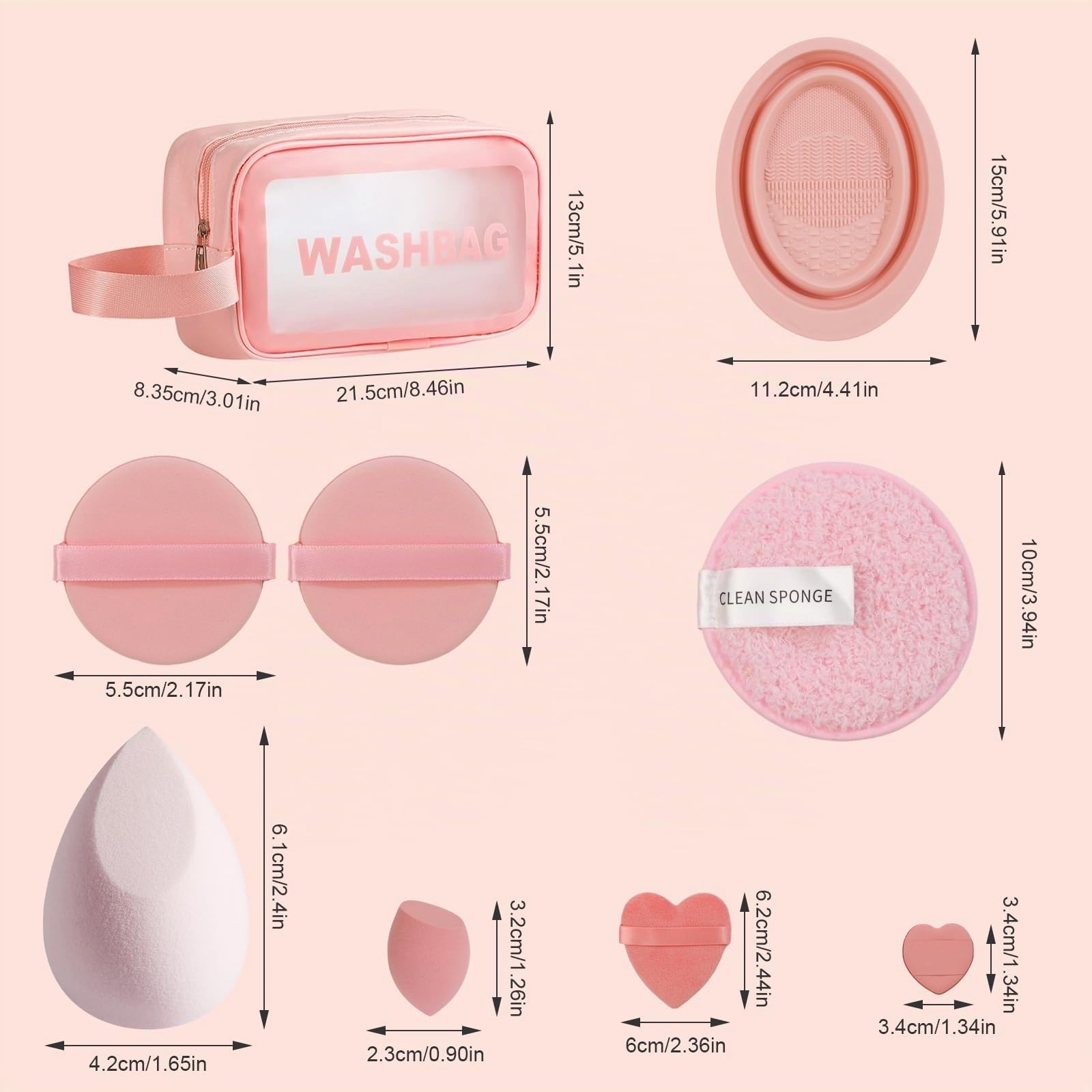 Start Makers Set Pennelli Trucco 36 Pezzi Professionale, Kit Trucco Completo con Spugnette, Cuscinetti, Borsetta e Accessori per Viso e Occhi