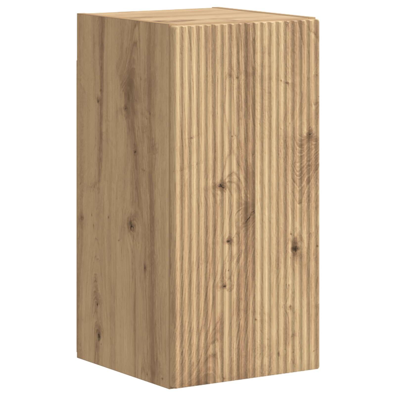 Set di 4 mobili per TV da parete, in rovere Artisan, dimensioni su misura: 30-78,5 cm, ideali per conservare i media organizzati