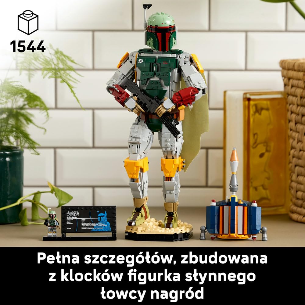LEGO Star Wars Boba Fett 75455 | Kolekcjonerska figurka, model do ekspozycji, prezent dla fana Star Wars, zestaw klocków dla dorosłych, 1544 elementy