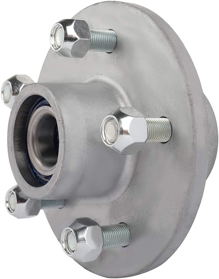 ECCPP Boat Trailer Hub Kit 5 Bolt 1 1/16 x 1 3/8 44649 x 68149 Silver Tapered Spindle Galvanized 3500lb