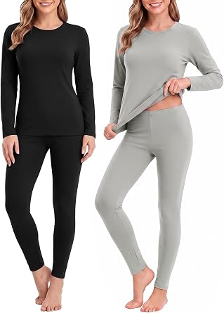 Femdouce 2 Pack Thermal Underwear for Women Set Premium Heavyweight