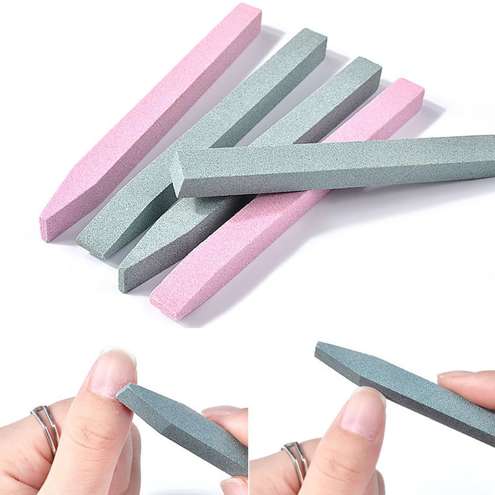 Bimsstein-Nagelfeilen, Nagelhautentferner, Fingernagelschleifstäbchen, Nagelhautschieber für Zuhause, Salon, 6 Stück