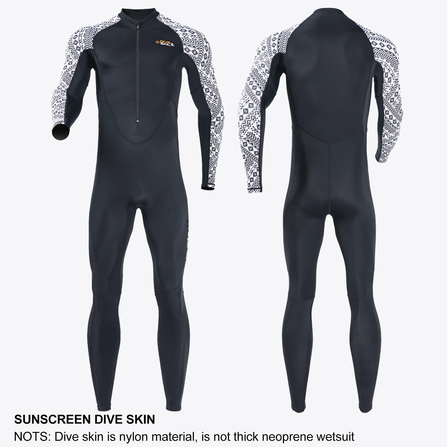 Dive Skin - Protector de erupción de cuerpo completo para mujeres y hombres, traje de baño deportivo con cremallera frontal, una pieza para buceo, surf, kayak