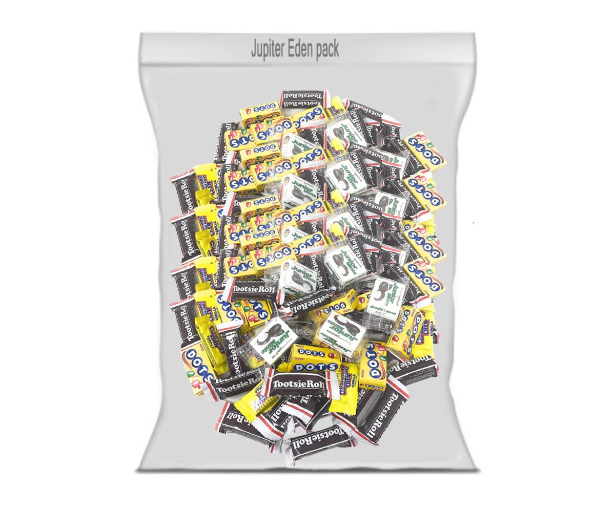 Jupiter Eden Holiday Classics Vintage American Assorted Mixed Candy Individually Wrapped Dots Chocolate Tootsie Rolls Junior Mints and Charleston Chews Gluten Free 42 oz