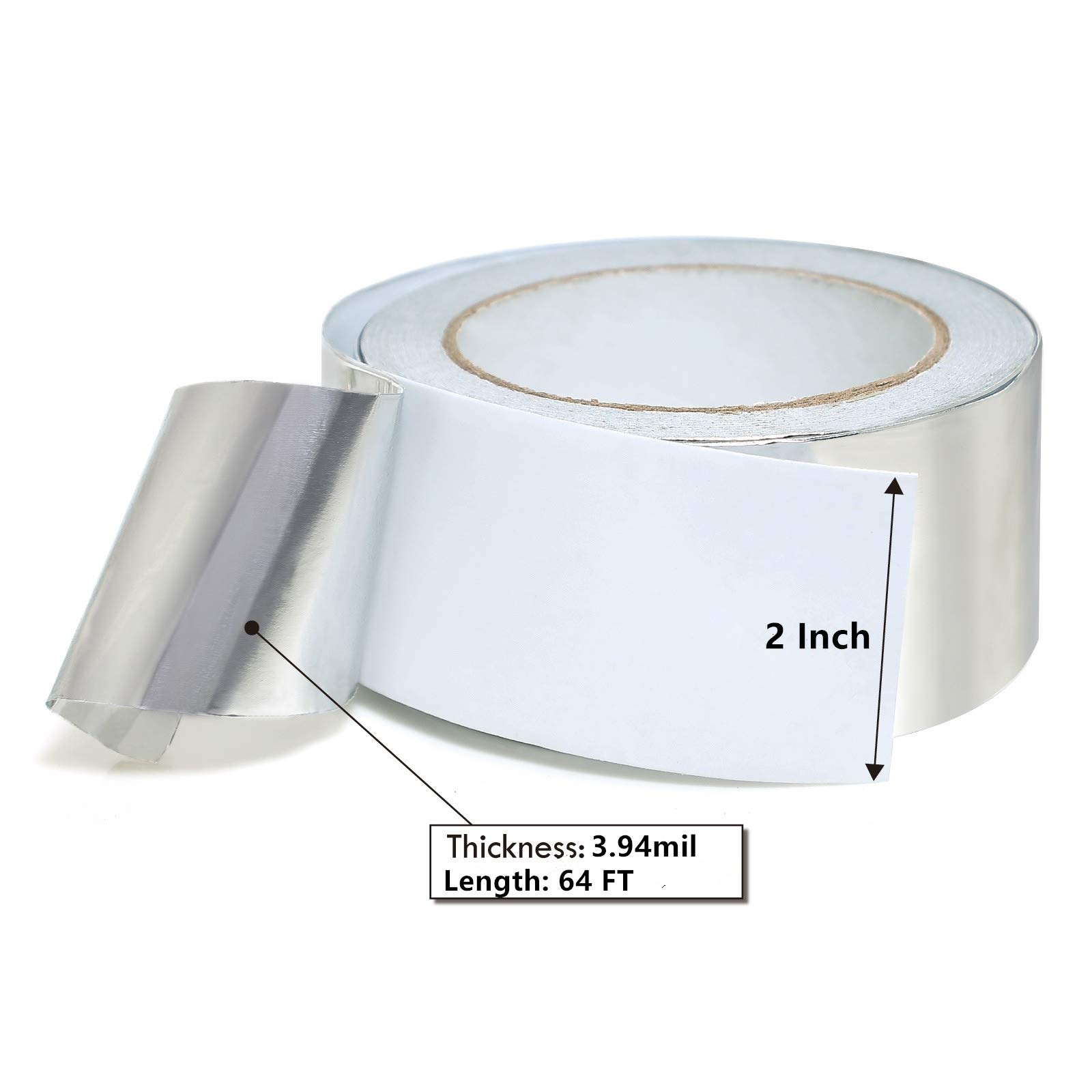 Reli. Aluminum Foil Tape 2 Rolls - 2" X 50 Yards Each For HVAC & Metal Repair