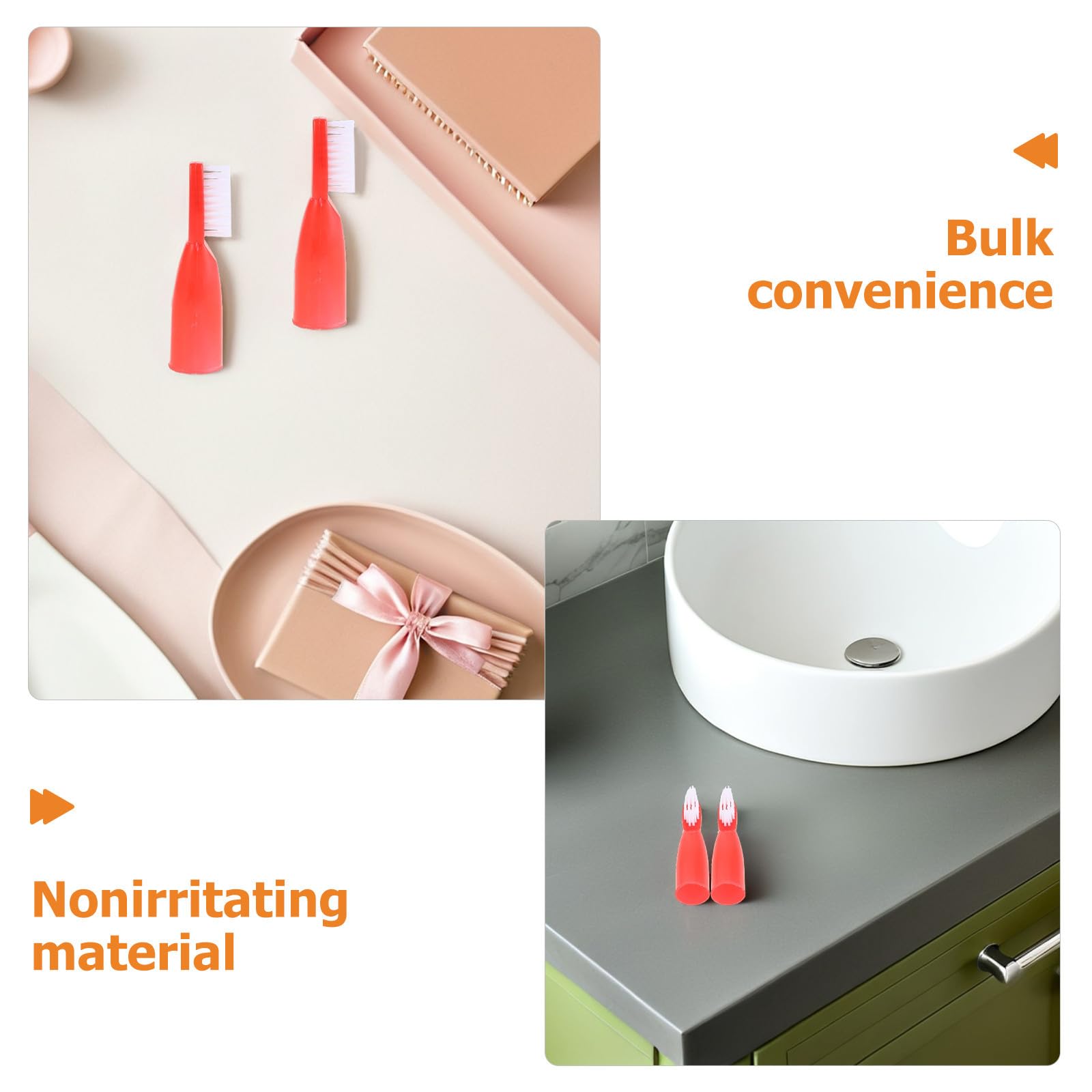 OUNONA Spazzolino da denti a dito con setole morbide da 100 pezzi - Strumento manuale per la pulizia dei denti in carcere - Spazzolino da di piccole dimensioni - Forniture portatili per la cura orale