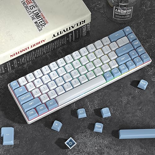 Image of PBT Blue Keycaps 60 Percent with 6.25U Space Bar OEM Profile for Cherry MX Switch Mechanical Gaming Keyboard (CSA-Shoko)