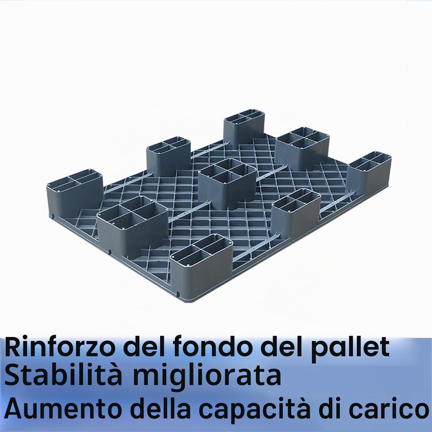 Pallet in plastica standard Pallet in plastica per lo stoccaggio in cantina - Pallet da pavimento leggeri e resistenti all'umidità per la sicurezza nei garage dei supermercati, negli armadi esterni -