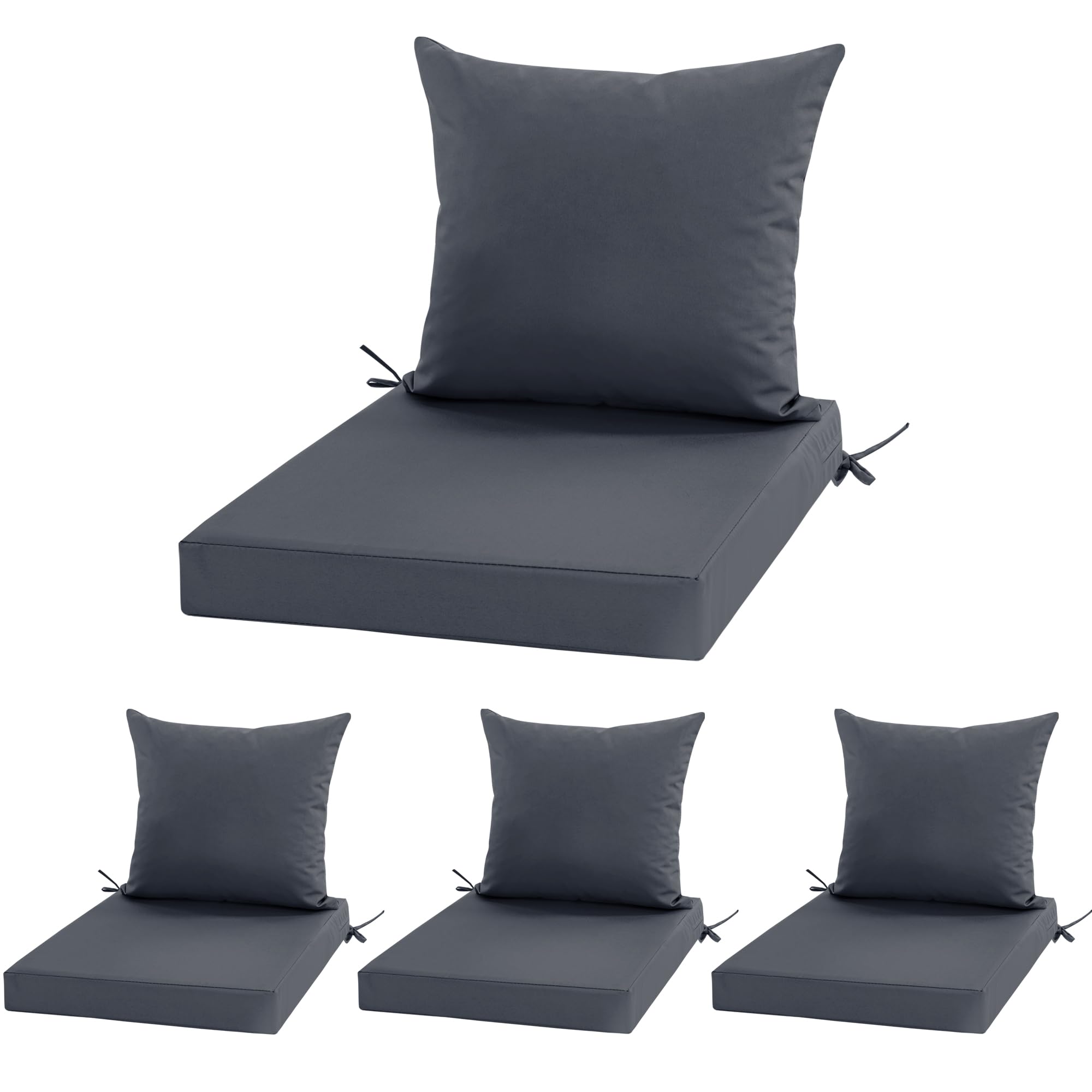 Outdoor Cushions for Patio Furniture, Waterproof Outdoor Chair Cushion w/Fade-Resistant, Removable & Machine-Washable Cover, 22x22 Inch, Deep Seat