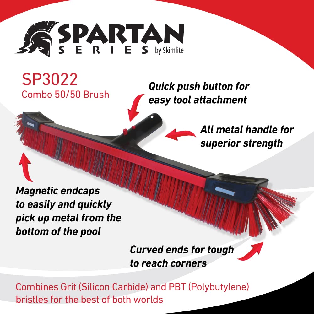 SKIMLITE MANUFACTURING Spartan SP3022 Combo Cleaning Pool Brush Head 22