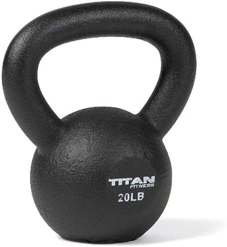 Titan Fitness Pesa rusa de hierro fundido de 20 libras, fundición de una sola pieza, marcas LB, entrenamiento de cuerpo completo