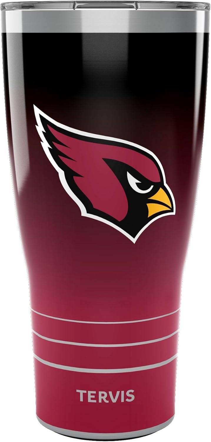 Tervis Traveler NFL Arizona Cardinals - Ombre Triple Insulated Tumbler Travel Cup Keeps Drinks Cold & Hot, 30oz, Stainless Steel