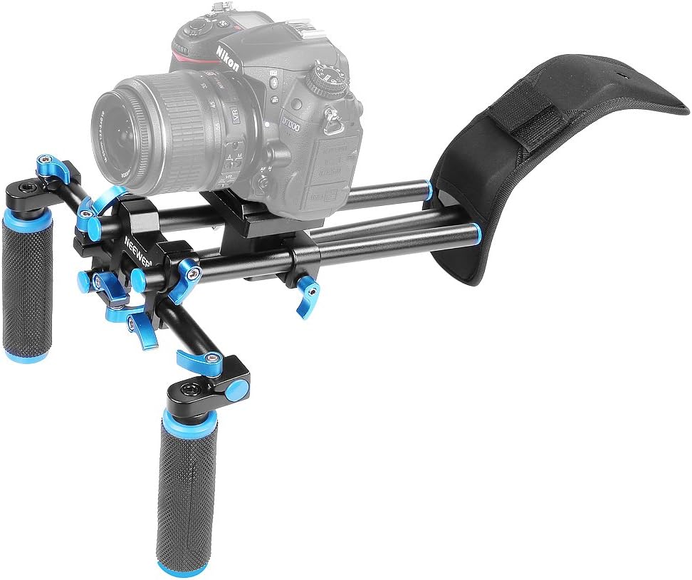 NEEWER® DSLR Shoulder Mount Support Rig with Camera/Camcorder Mount Slider, Shoulder Lift Set, Double-hand Handgrip and C-shaped Holder Set For All Video Cameras and DV Camcorders