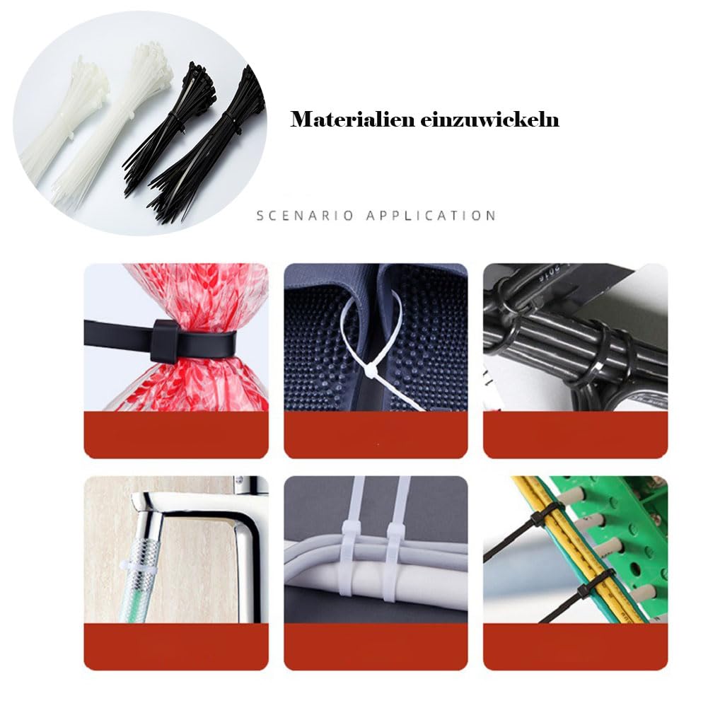 Fascette stringicavo 100 pezzi autobloccanti fascette stringicavo in plastica regolabile fascette stringicavo in nylon resistente ai raggi UV per riparazioni macchine gestione cavi giardinaggio