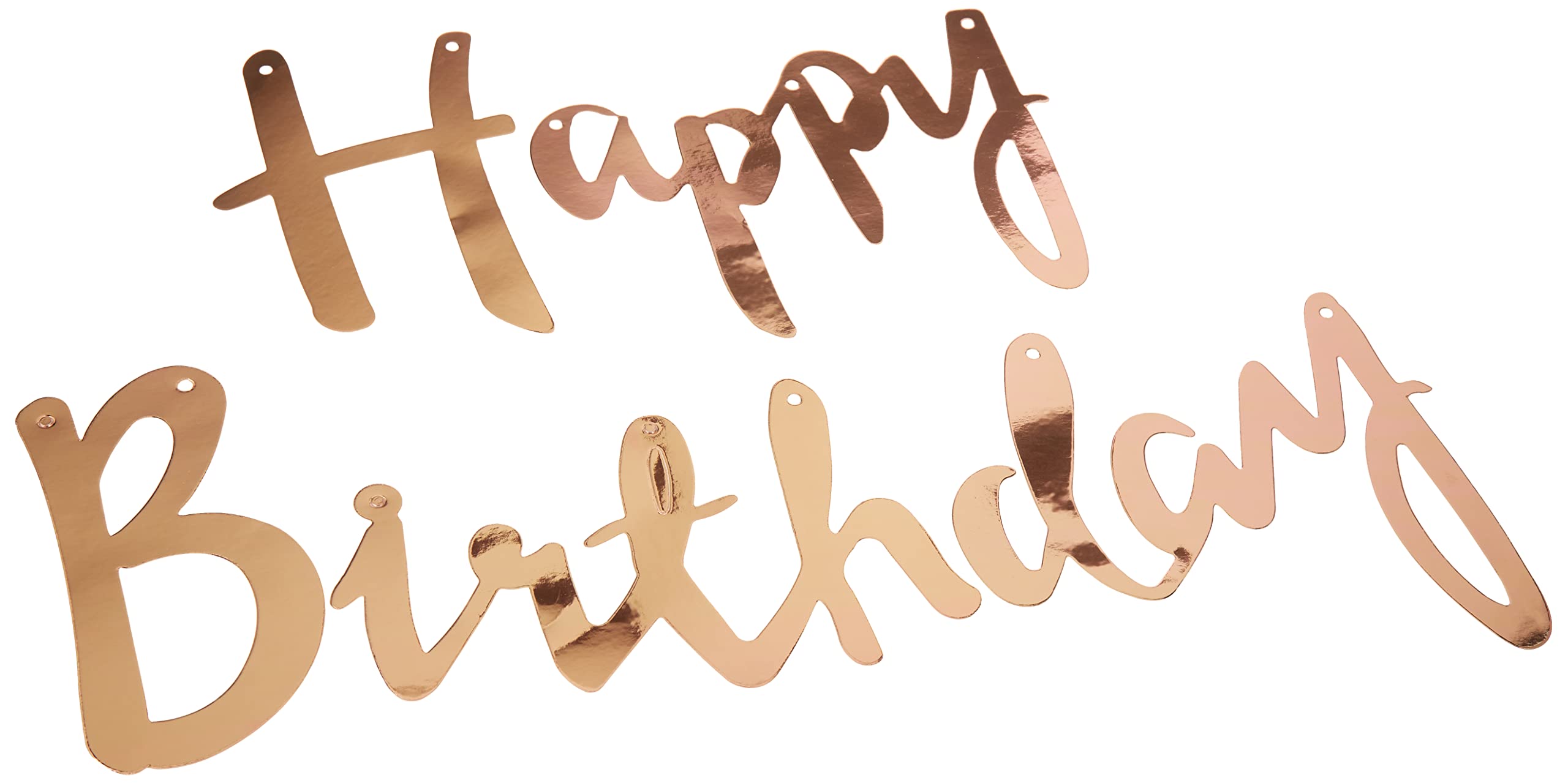 Rose Gold shiny Happy Birthday Banner Bunting for Unisex Birthday Party Baby Shower Anniversary Celebrations Decorations, S248-RG1