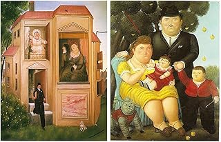 Quadri Artista Botero su legno Set di 2 pezzi da 19 cm x 25 cm x 4 mm un. Adesivo facile da appendere. Decorazione da parete per la casa