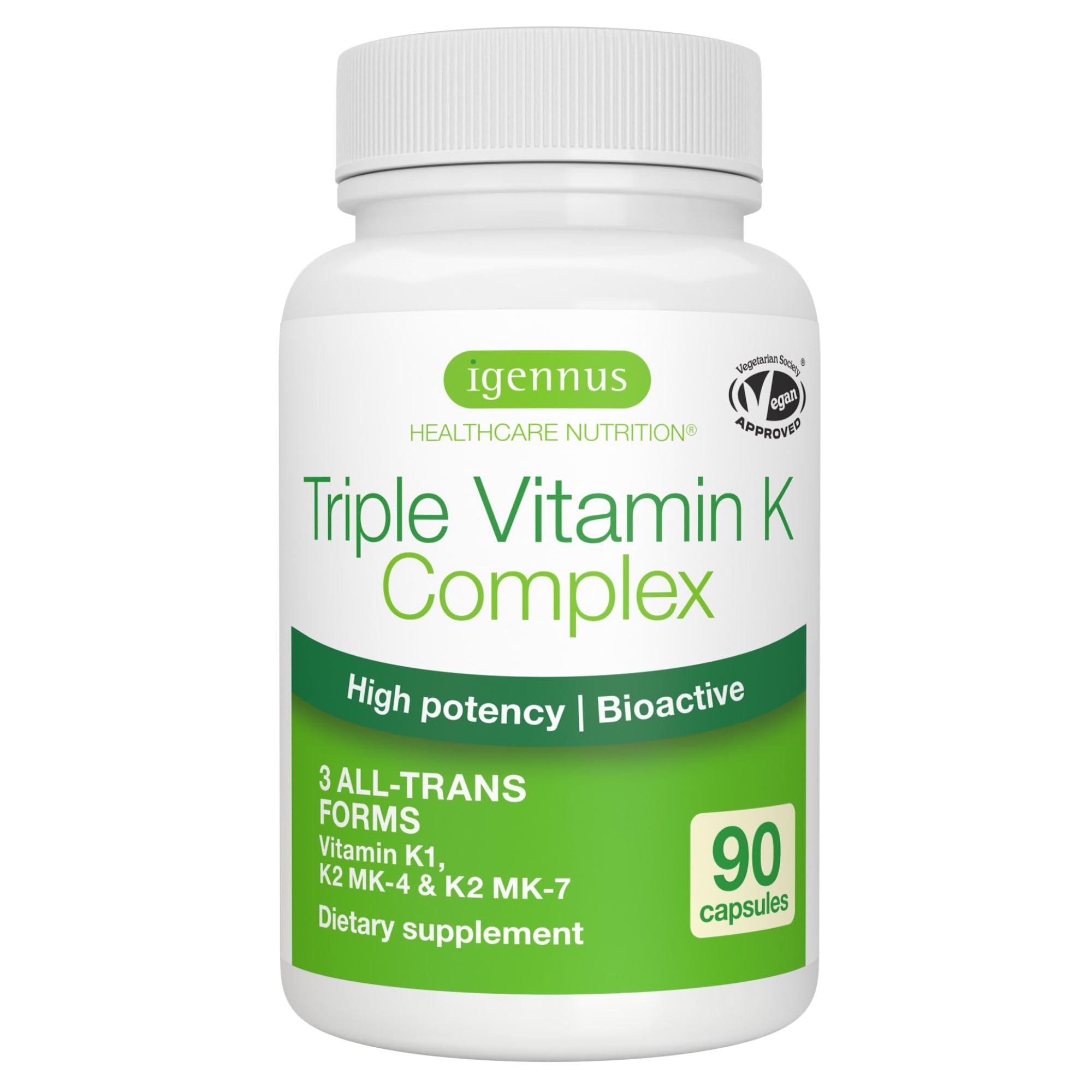 Amazon.com: Igennus High Potency Vitamin K Complex, K1 & K2 (MK-4