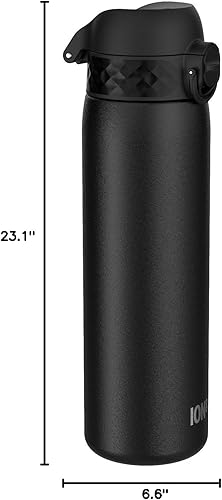 Miniatura 10 de ION8 Botella de agua de acero, 20.3 fl oz20 onzas, a prueba de fugas, fácil de abrir, bloqueo seguro, apto para lavavajillas, cubierta abatible
