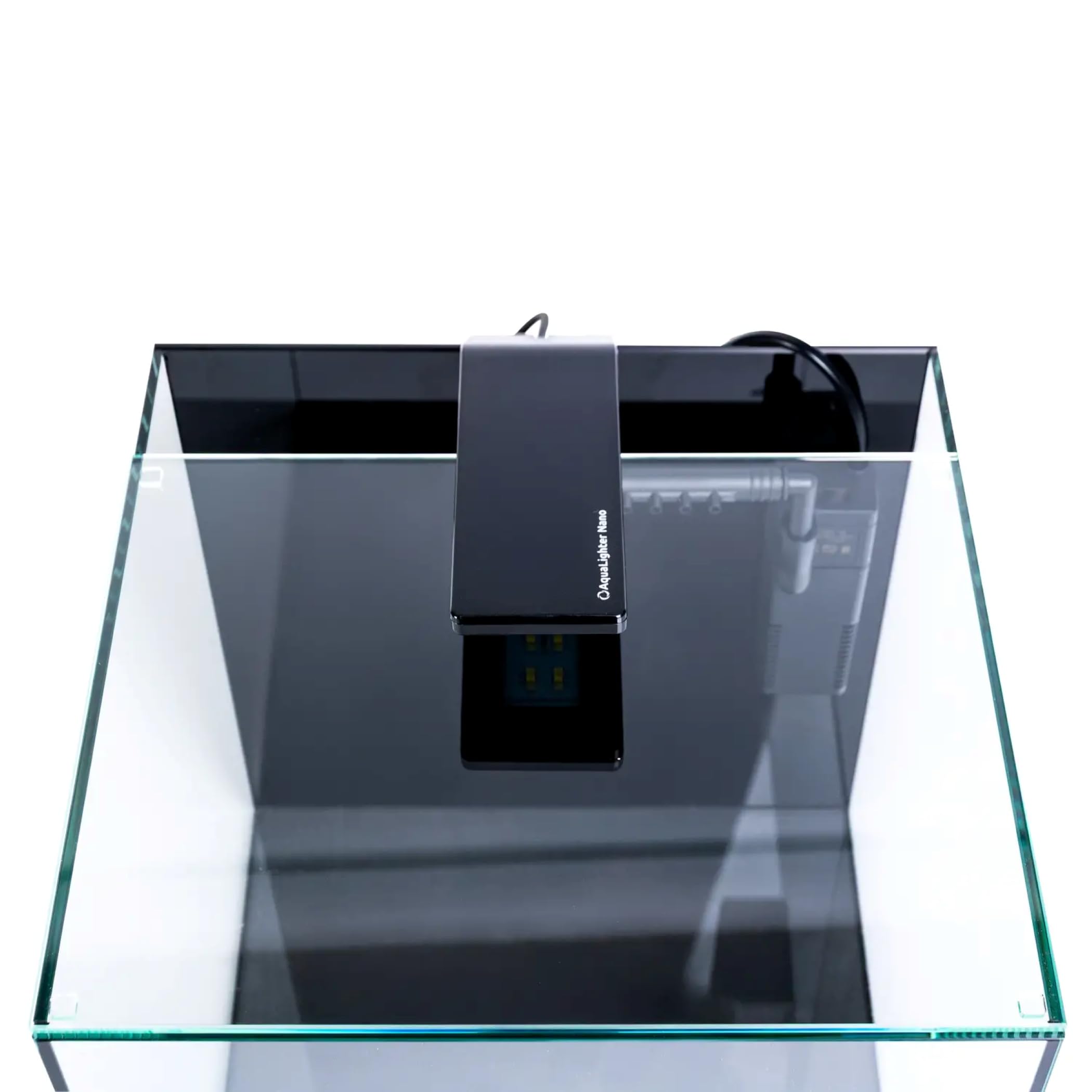 Nano-Aquarium Black Cube 20 L mit LED-Beleuchtung, Abdeckscheibe und Unterlegmatte für Garnelen, Krebse und kleine Fische