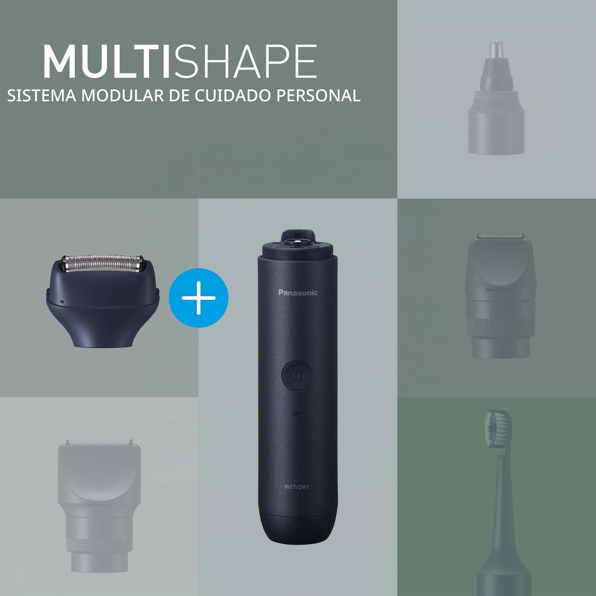 Panasonic MULTISHAPE Sistema Modular de Cuidado Personal ER-CSF1, cabezal de afeitado eléctrico de 3 hojas para hombre con batería recargable iones litio