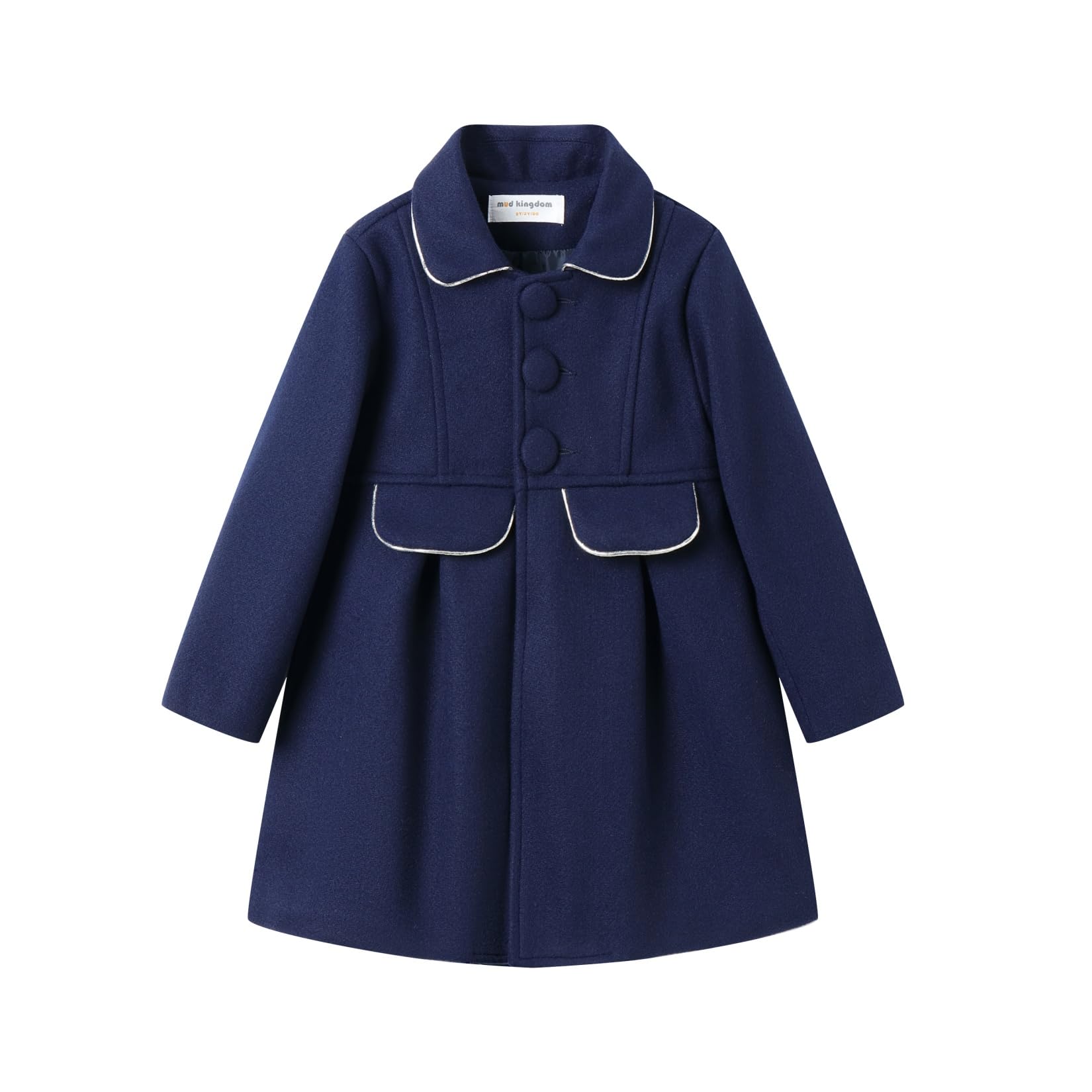 Mud Kingdom Girls Peacoat Dress Coat Faux Wool Lapel Outerwear