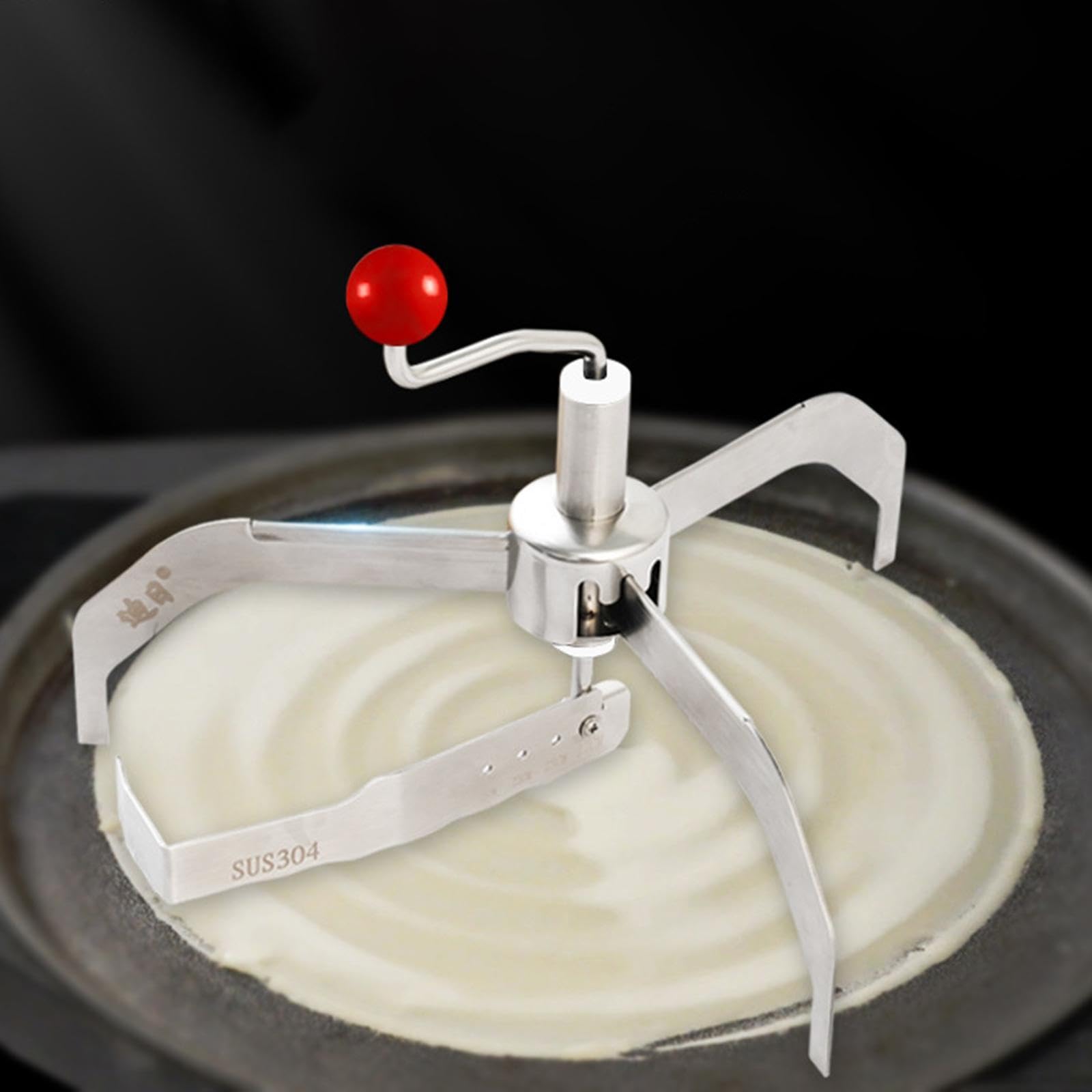 Ronyme Outil à Crêpes Multifonctionnel 4 Niveaux - Épandeur Rotatif Pliable en Acier Inox - Lissage Uniforme Pâte pour Crêpes et Galettes - Idéal pour Cuisiniers Amateurs et Chefs