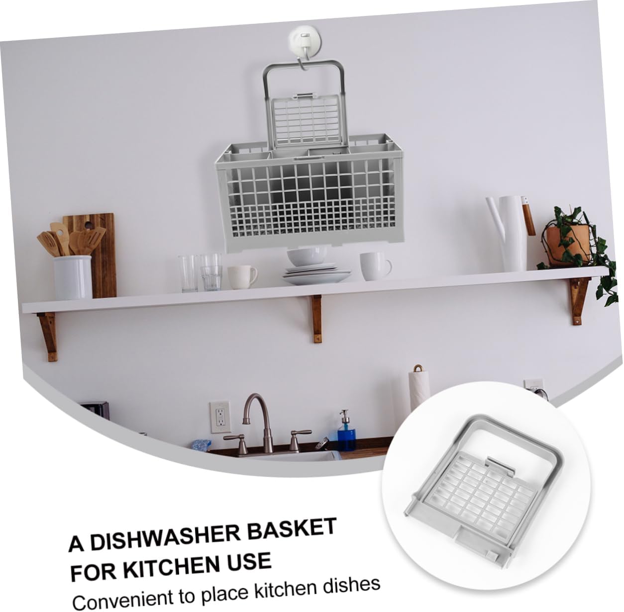 Multi-functional Drain Basket over The Sink Dishwasher Cutlery Holder Storage Box Silverware Organizer for Kitchen