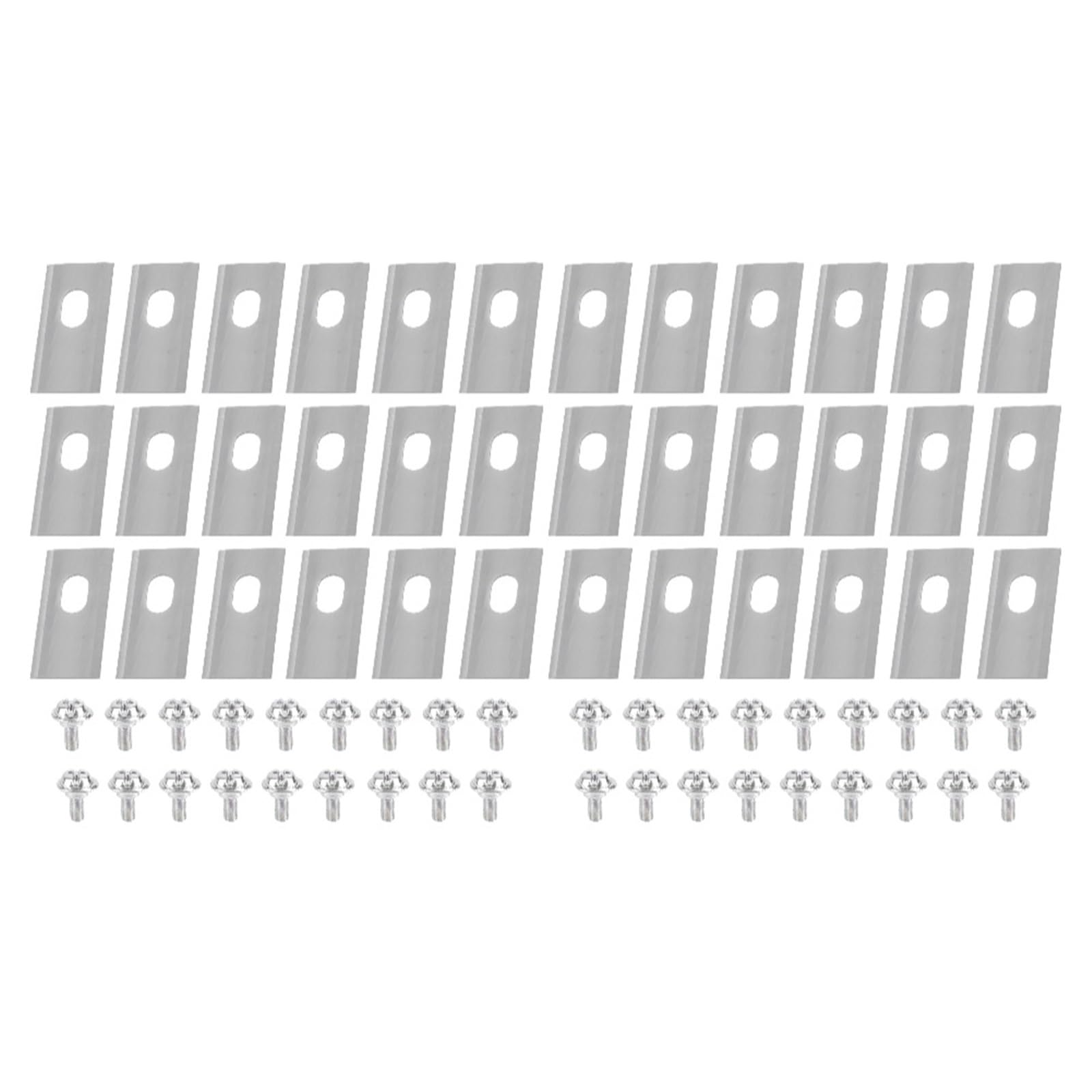 Cuchillas de cortacésped de Acero Inoxidable con Tornillos | Juego de cuchillas de acero inoxidable de 30 piezas con tornillos for disco de corte de cortacésped(36PCS Silver)
