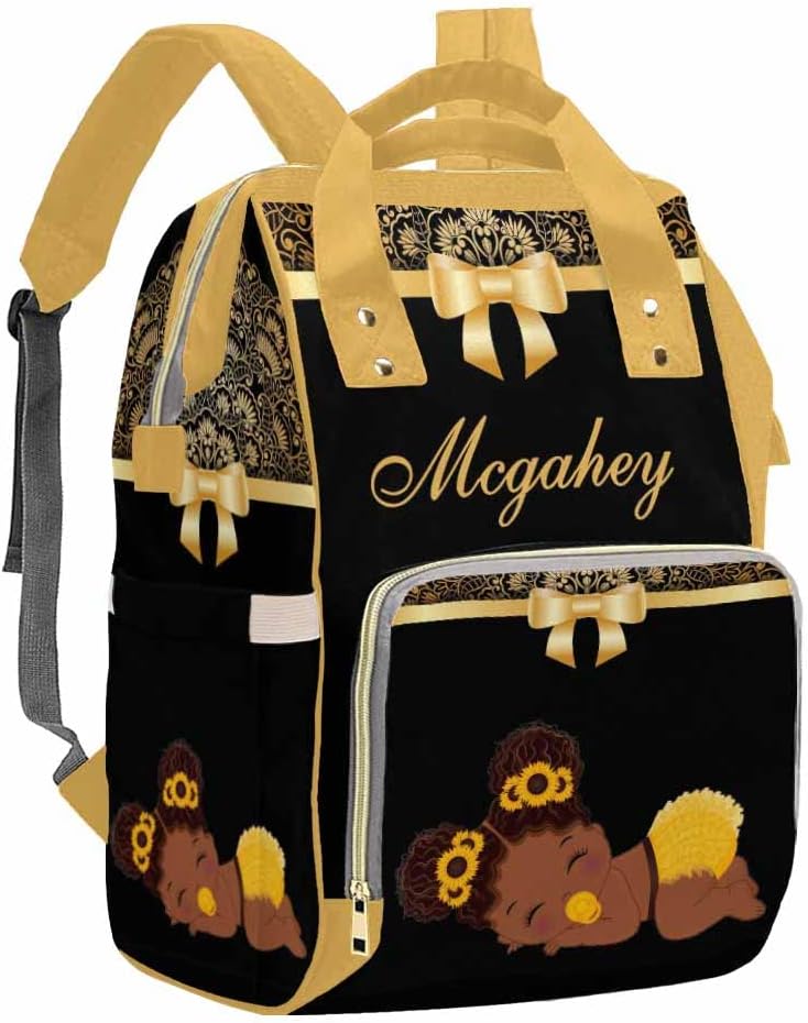 Personalized Diaper Backpack - Fantasy Purple Butterfly Design With Name