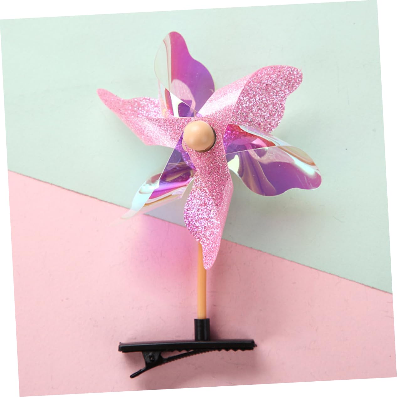Beavorty 60 Stück Windmühlen Haarnadeln Glitzer Haarspangen Mädchen Haar Accessoires Windmühlen Haarspangen Haar Accessoires Für Mädchen Glitzernde Für