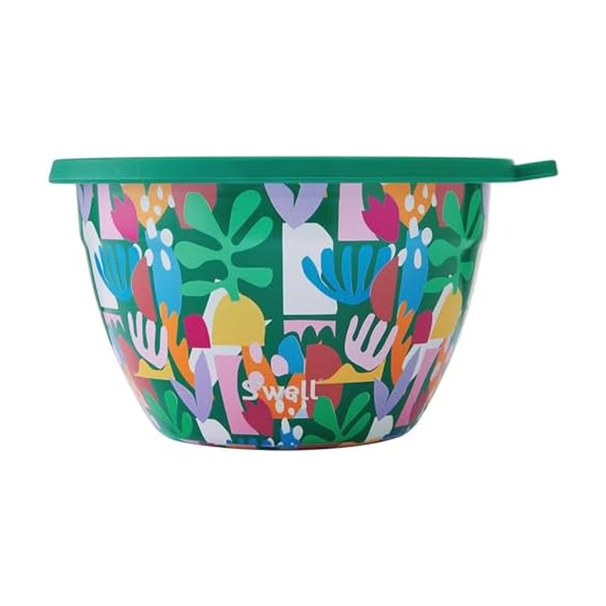 S'well Stainless Steel Salad Bowl Kit, 64 ounces, Paper Cutouts, Comes with 2oz Condiment Container and Removable Tray for Organization - Leak-Proof, Easy to Clean, Dishwasher Safe