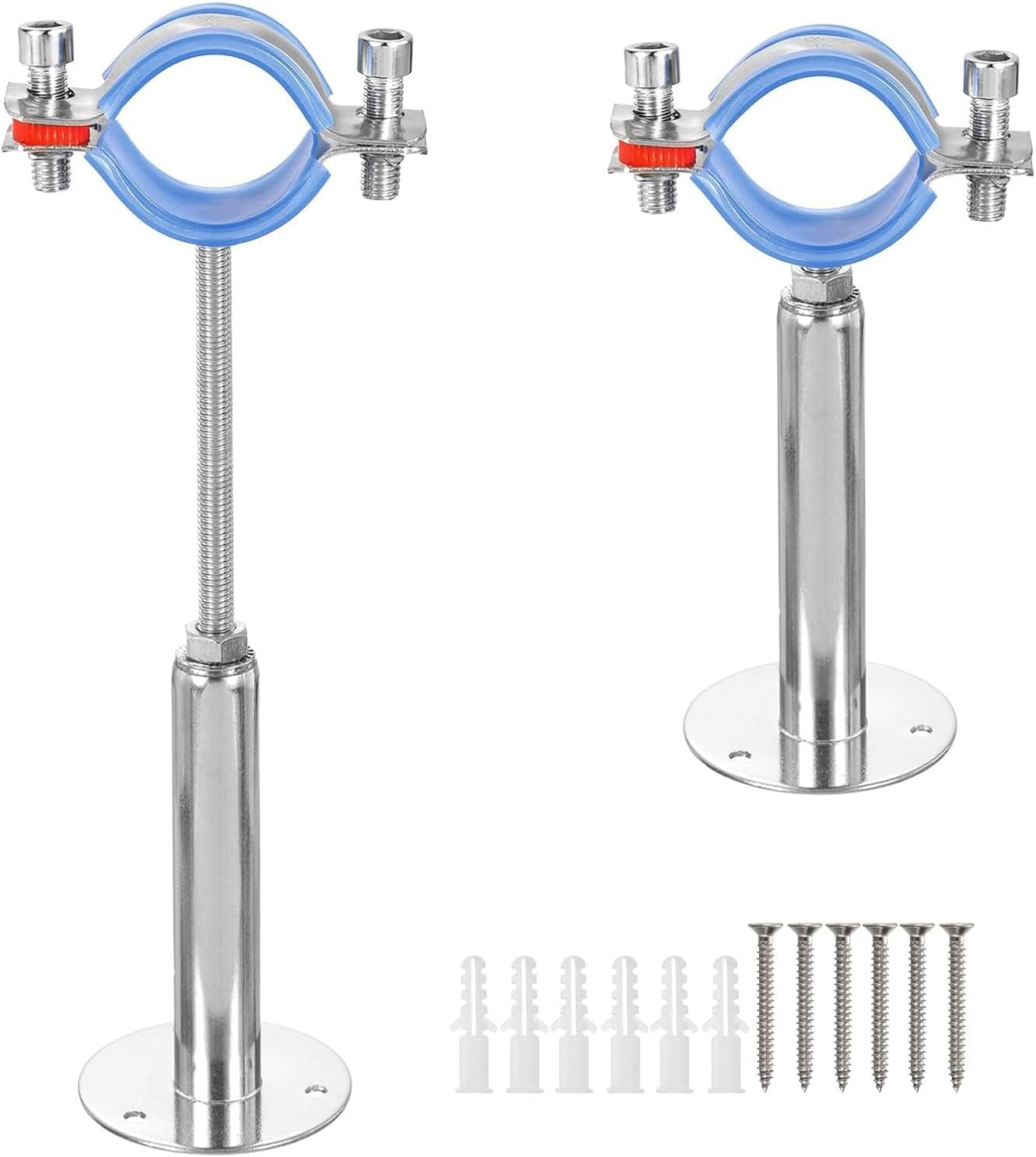 2 Pack Stainless Steel Wall Mount Ceiling Mount Pipe Supports