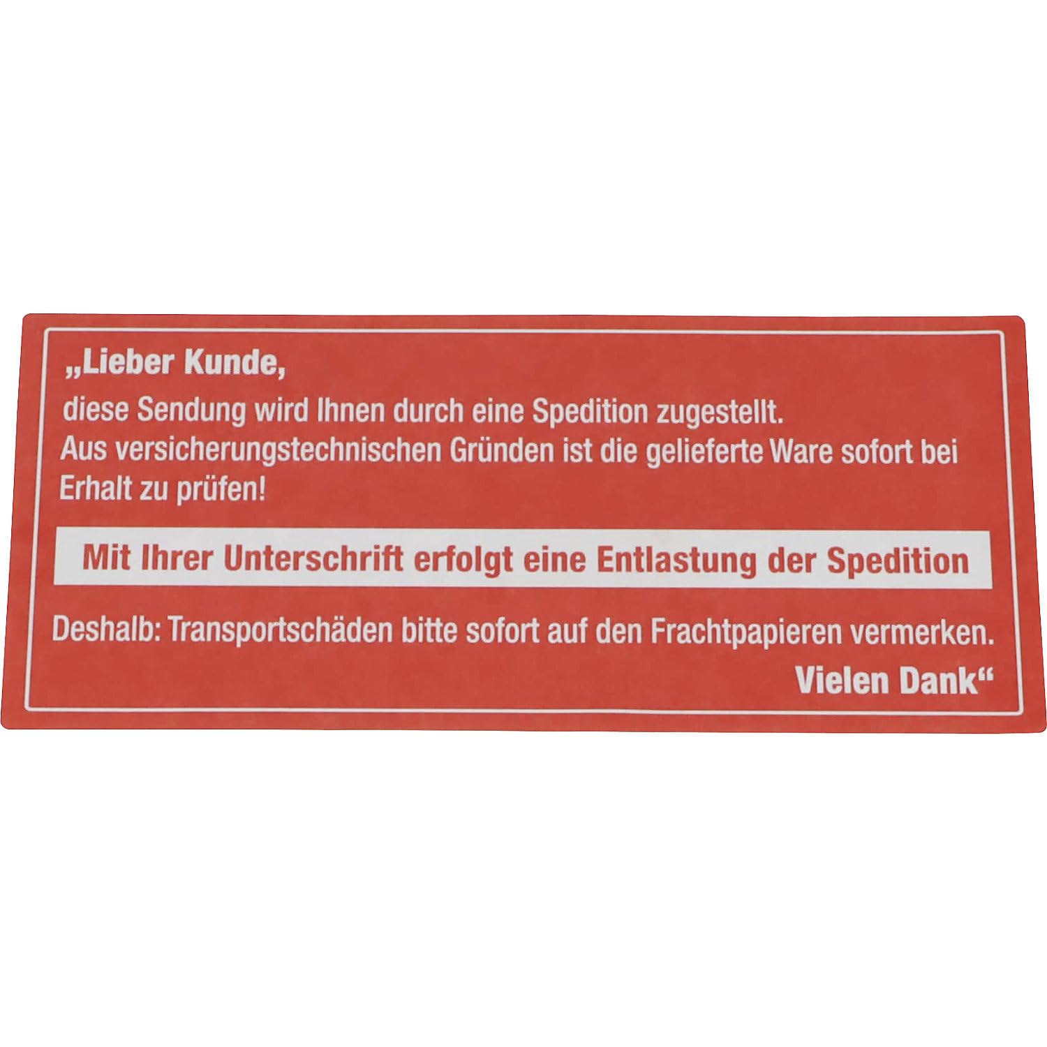 ratioform | Warnetiketten | Aufdruck Ware bei Annahme überprüfen | VE 1000 Stk | LxB 145 x 70 mm