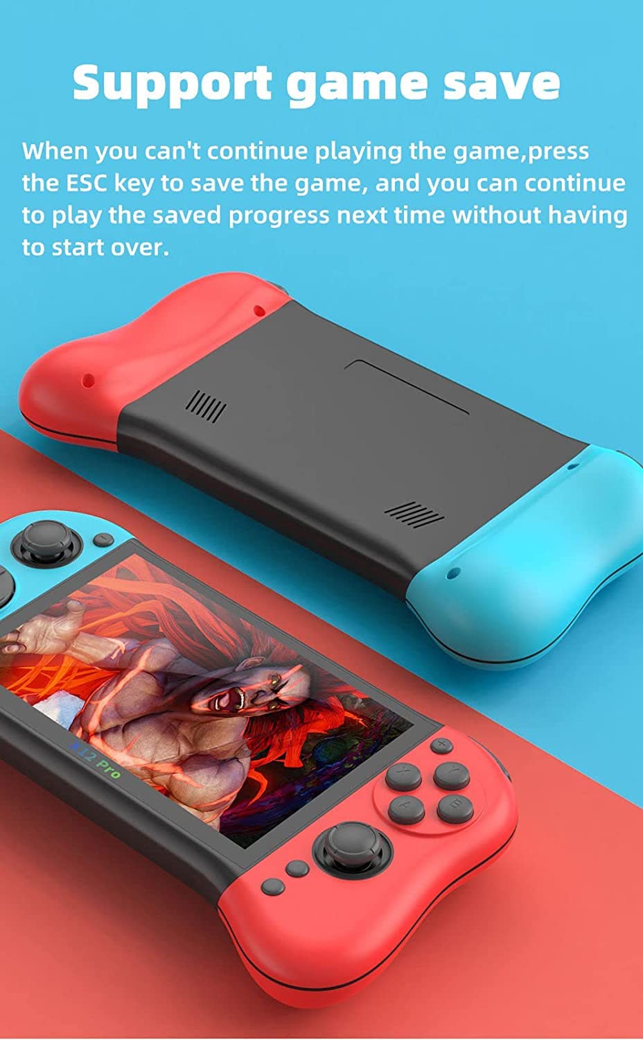 CHROX Console per Videogiochi con Aspetto da 5,1 Pollici, Emulatore Portatile, Sistema di Dispositivi di Gioco retrò Arcade Classico, 11000 Giochi Integrati, Regalo di Natale per Bambini