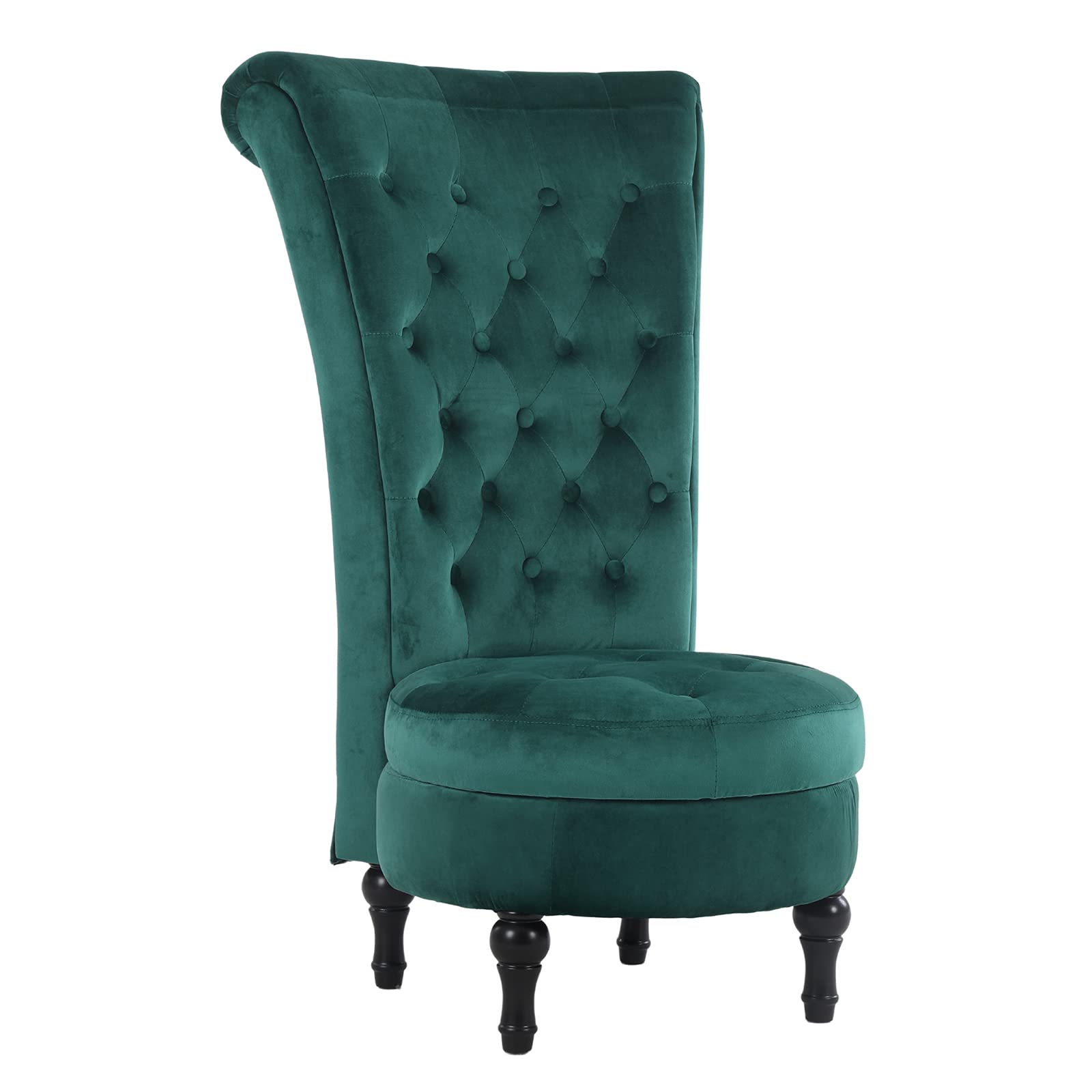 Buy High Back Accent Chair Tufted Velvet Armless Chair Retro Throne