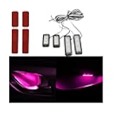 Mandark Car Ambient LED Light, Vehicle Door Bowl Armrest Atmosphere Lamp, 12V Automotive Interior Decorative Handle LED Lighting Accessories, Universal for SUV, Sedan, Truck (Pink)