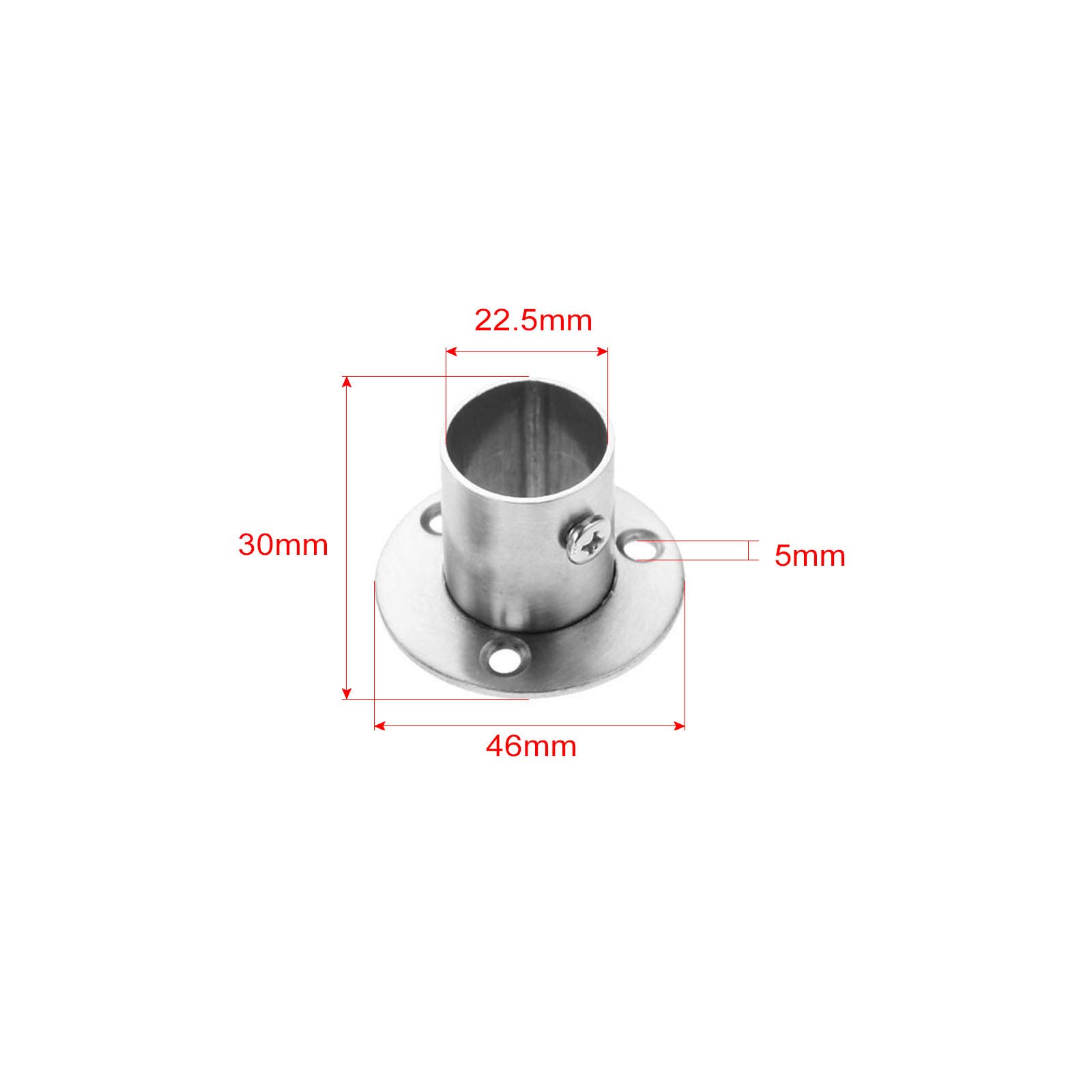 Staffa A Muro Cromata Per Tubo Da 25 Mm – My Shopfittings Ltd, Supporto Per Appendini E Guardaroba - 2