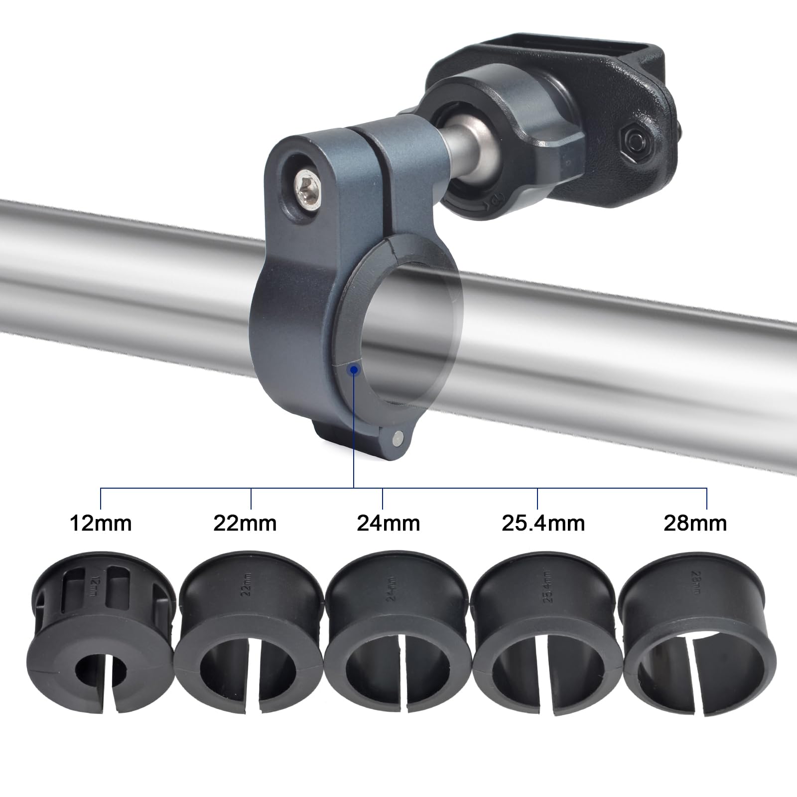 UAYESOK Support pour Talkie-walkie vélo, Universel Porte Radio pour Moto, Vélo, VTT, Scotter, Base de Serrage en Aluminium pour Guidon pour Motorola Tlkr Baofeng Kenwood Icom Radio avec clé spéciale.