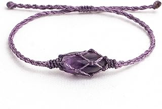 Handmade Macrame Crystal Bracelet – Adjustable Healing Stone Jewelry with Natural Gemstone Options (Lapis Lazuli, Clear Quartz, Amethyst, Amazonite)