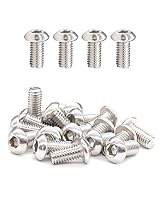 Vista 13 de Tornillos de cabeza de botón M4-0.7 x 1-1/2 "(40 mm) Tornillos de cabeza de botón (100 piezas) 18-8 Acero inoxidable 304 Allen Hex Drive Tornillo